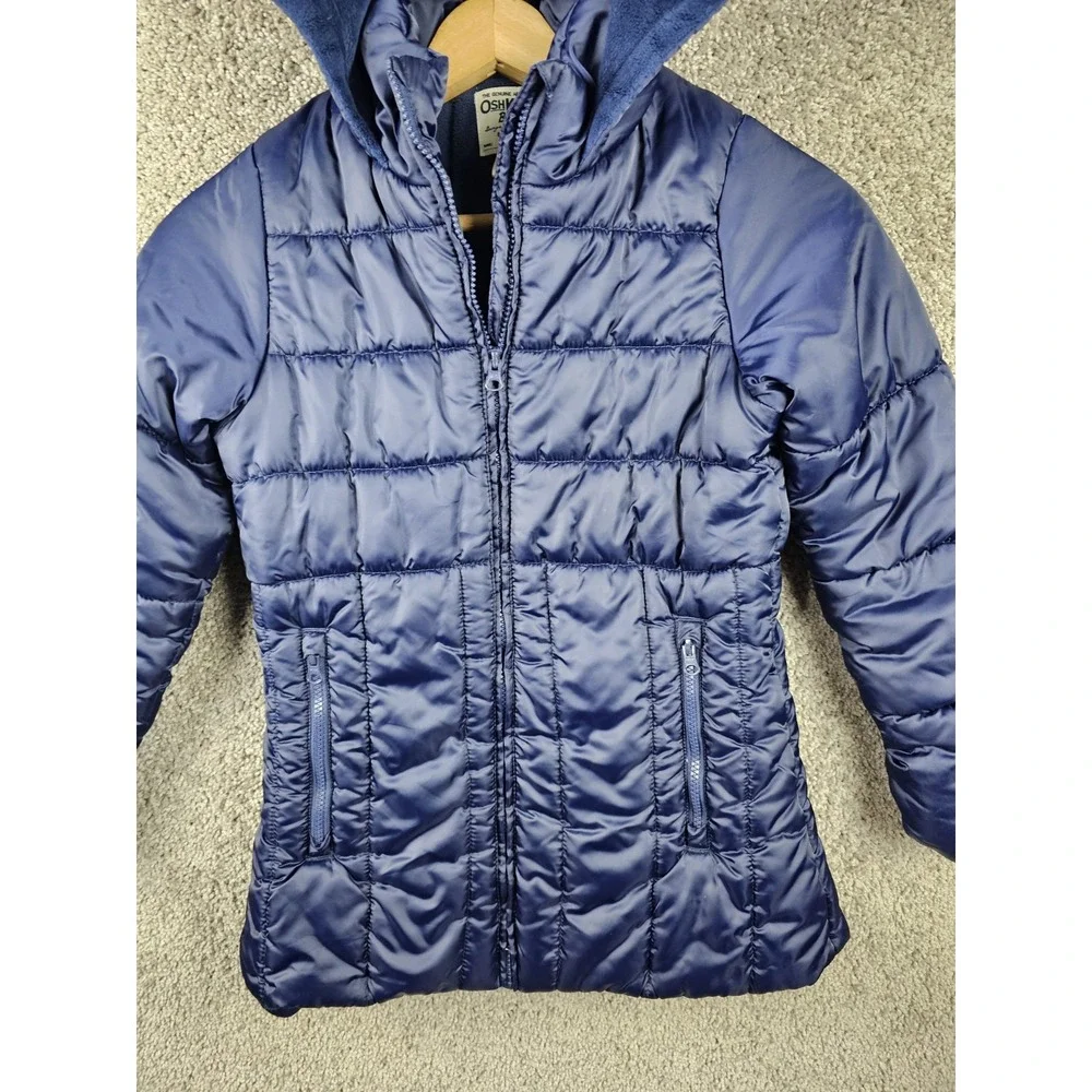 Oshkosh B'gosh Navy Blue Quilted Stylish‎ Puffer Long Jacket Size 12
